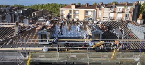 Reportage isalation TRISO-TOITURE avec SER BTP  à Toulouse, place de Bologne  (31)
